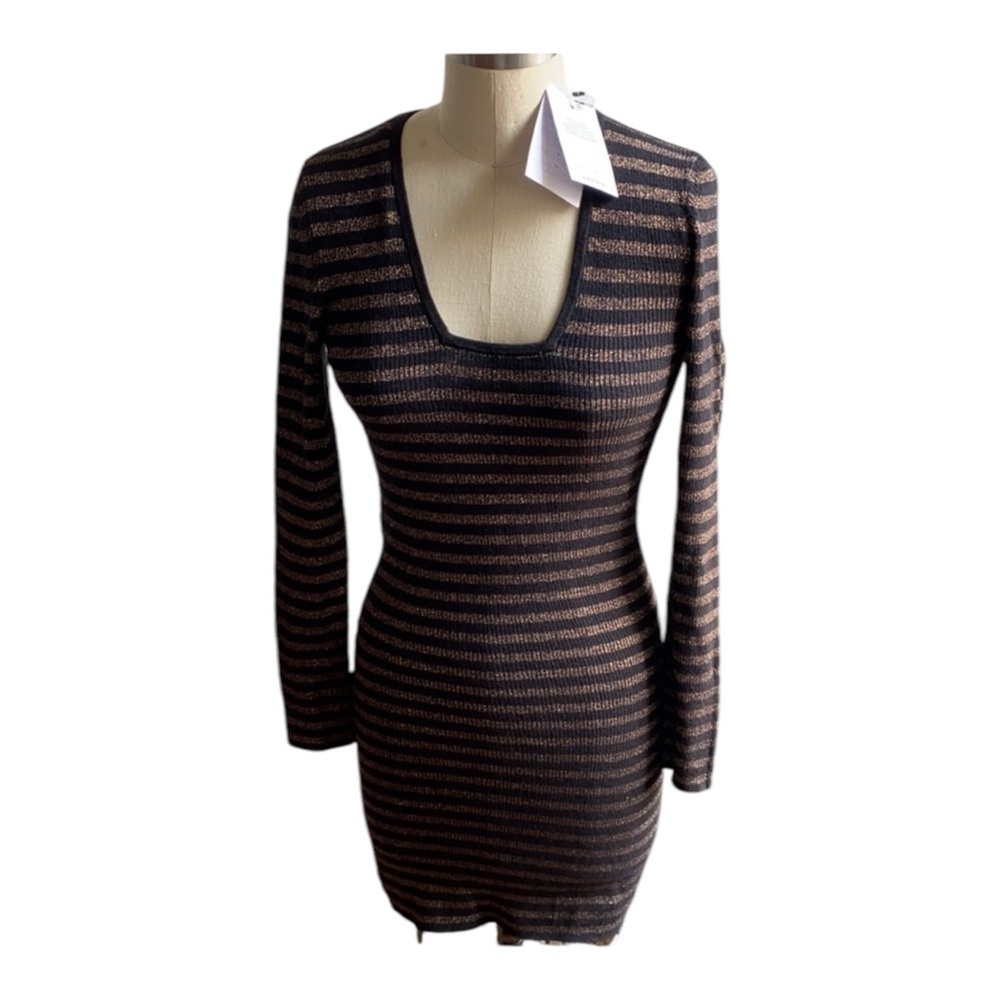 & Other Stories Metallic Striped Sweater Dress Nwt